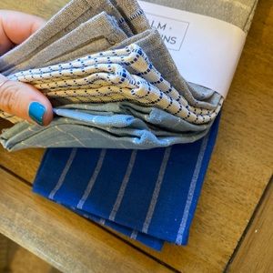 Palm + Perkins Napkin Set of 4 Blue/Gray Recycled Cotton & Poly